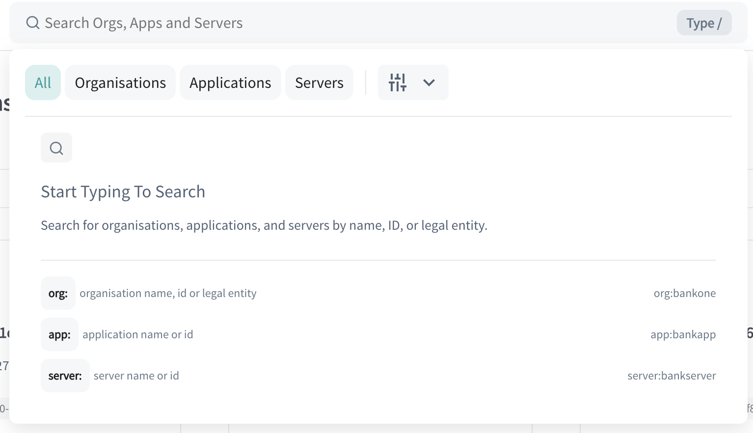 Global Search Bar Interface