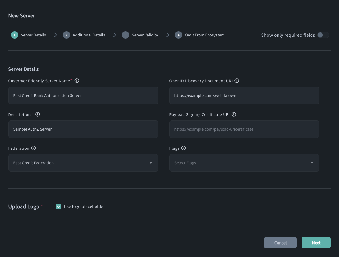 Adding Server Details