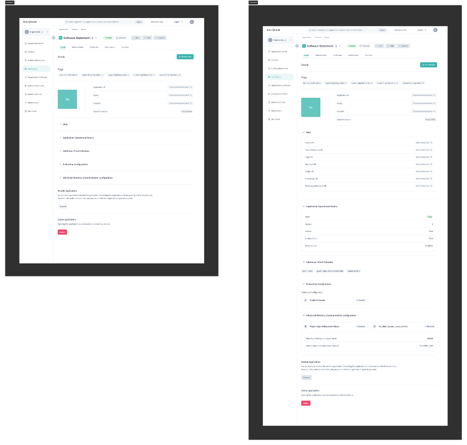 New Application Details Experience