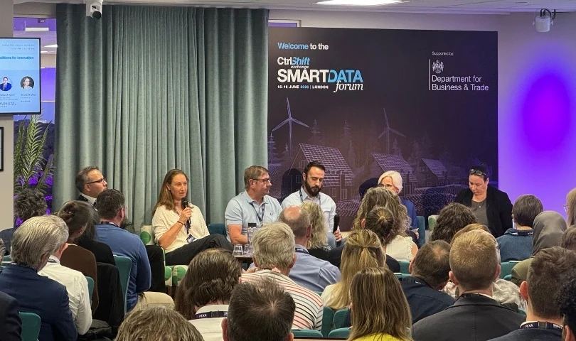Panellists discuss "Smart Data at the Tipping Point: Creating the right conditions for innovation and trust" at the Ctrl-Shift Smart Data Forum 2026